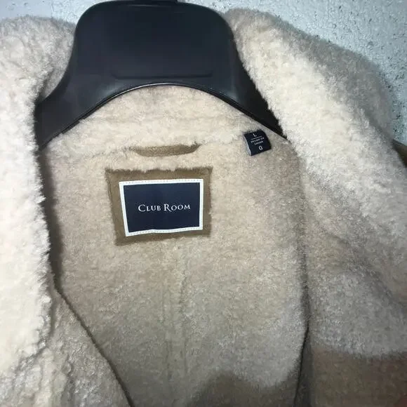 Club Room Men's Faux Suede shearling lined Jacket,, Tan L $250 - Picture 7 of 9